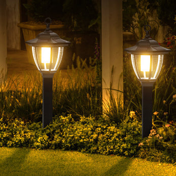 Traditional Farmhouse Waterproof Solar Lanterns Plastic Ground Plug LED Landscape Light For Garden | Kalsten
