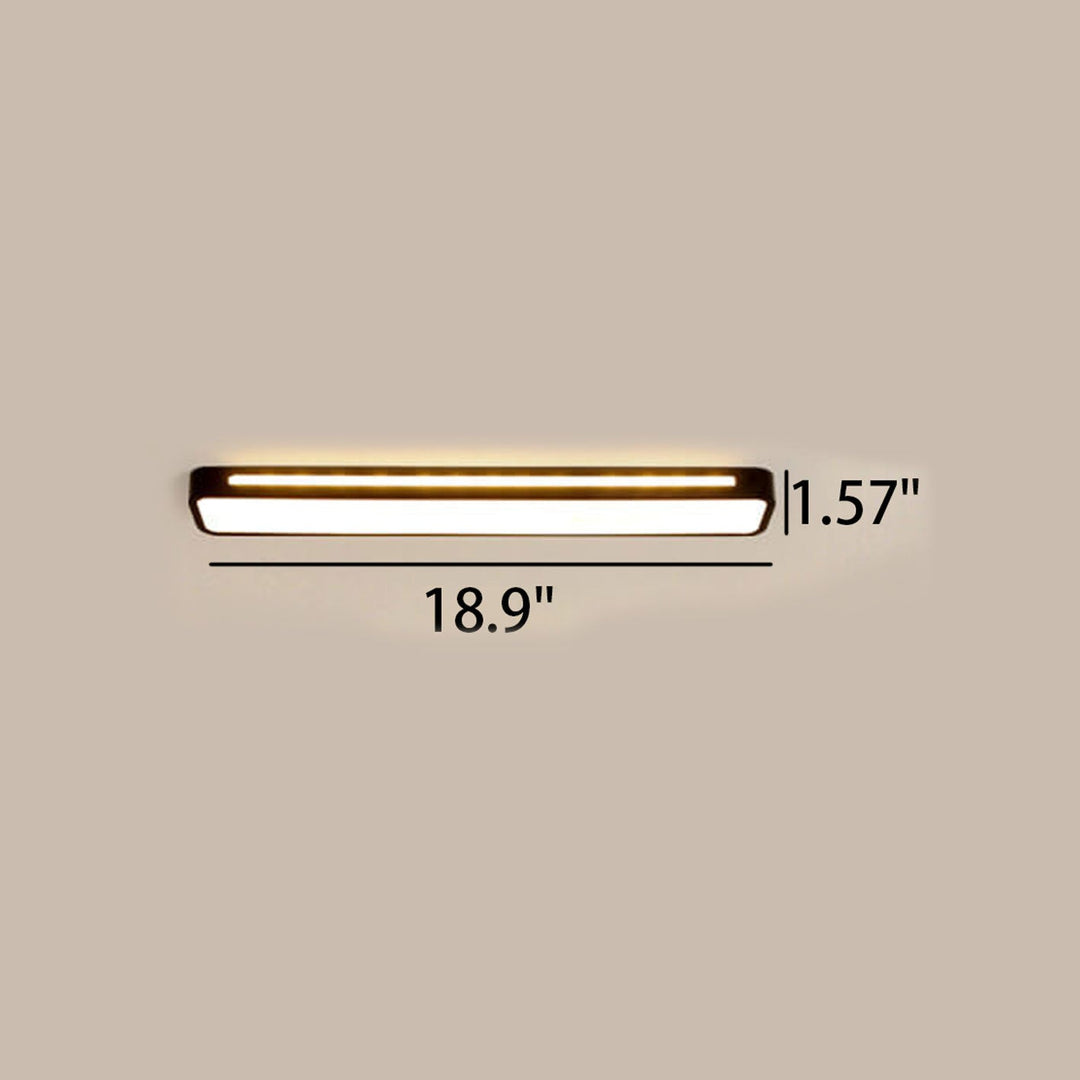 Ceiling Light Acrylic LED 18.8 in Flush Mount Black White Hallway Bedroom Modern Slim Lighting Fixture | Kalsten
