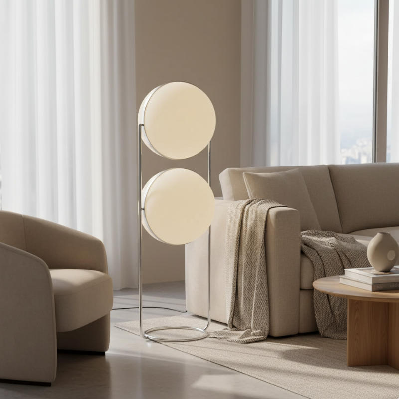 Orbis Chrome-Frame Floor Lamp