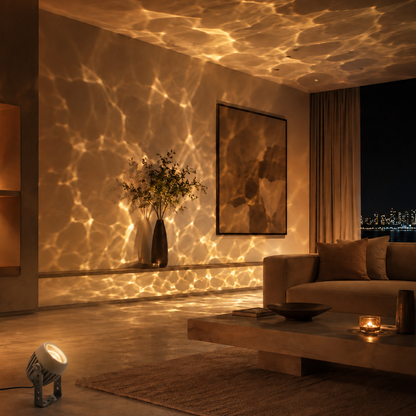 AuraFlow Color-Changing Ripple Spotlight