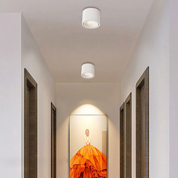 Flush Mount Ceiling Light Aluminum 3.7 in Small 12W Modern Hallway Bedroom Living Room LED Fixture | Kalsten
