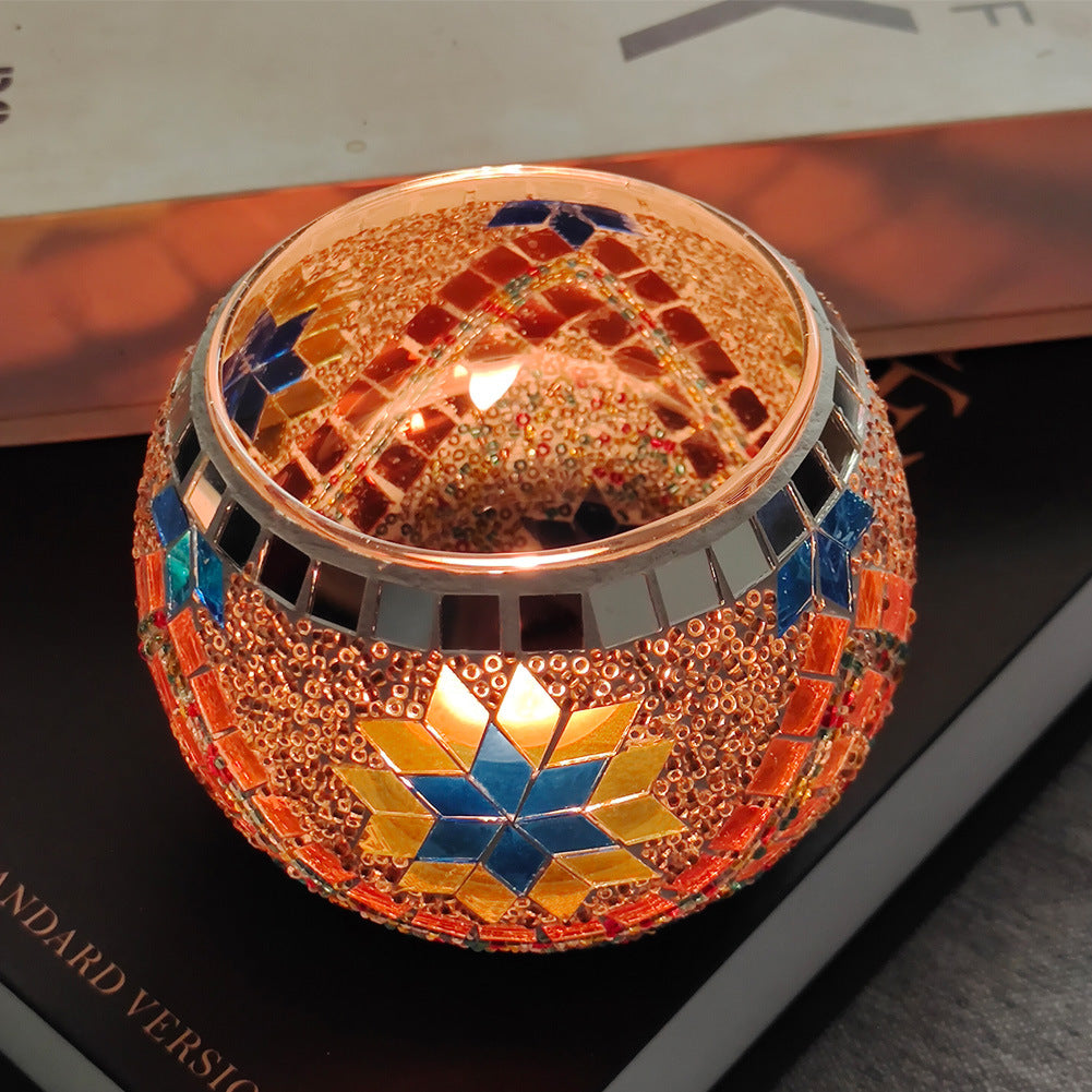 Kalsten | European Retro Glass Mosaic Tealight Holder