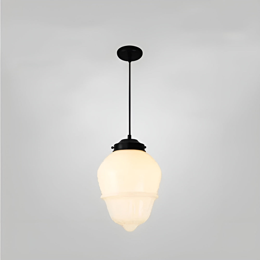 Hanging lamp made of milk glass – Vintage design with geometric glass | Kalsten