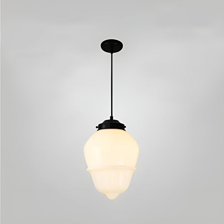 Hanging lamp made of milk glass – Vintage design with geometric glass | Kalsten