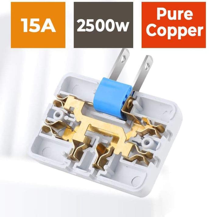 180° Rotating Triple Socket Adapter – EU Plug
