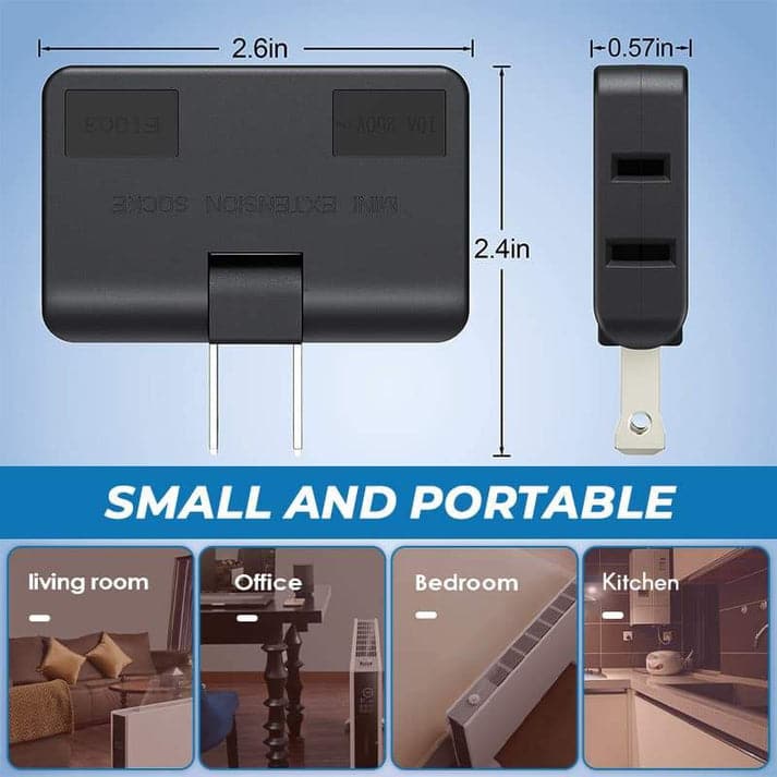 180° Rotating Triple Socket Adapter – EU Plug