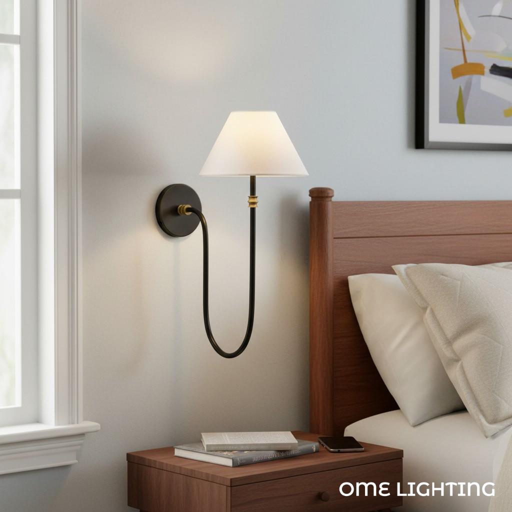Freyza | Verge Fabric 1 Head Wall Light | Kalsten