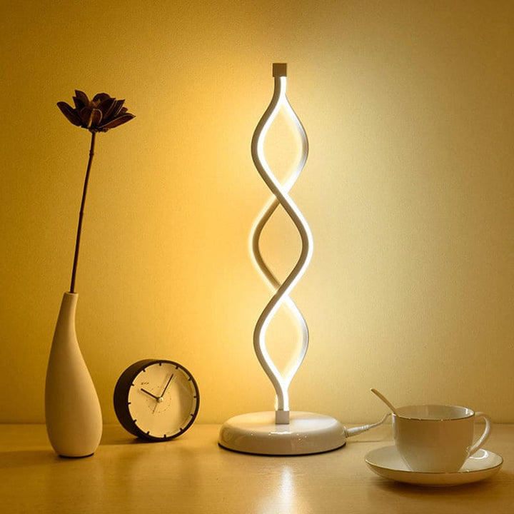 Elegant White LED Spiral Table Lamp – Perfect for Stylish Spaces Kalsten