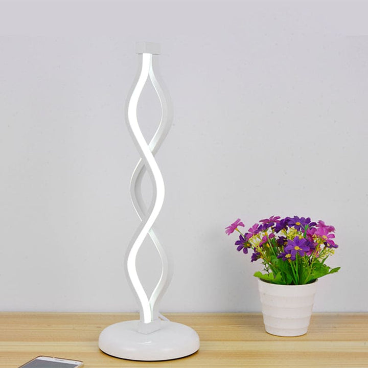Elegant White LED Spiral Table Lamp – Perfect for Stylish Spaces Kalsten