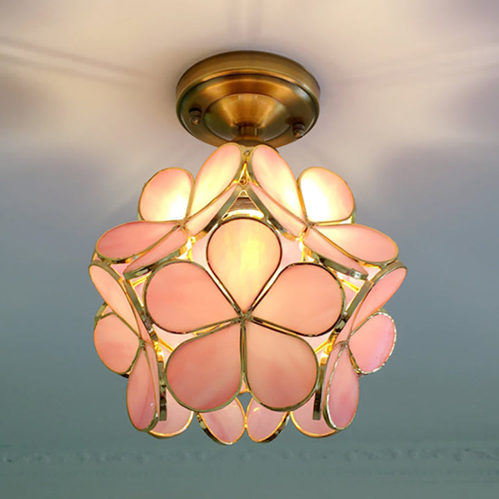 FloralGlow Retro Ceiling Light - Retro Tiffany Ceiling Light for a Enchanting Interior Kalsten