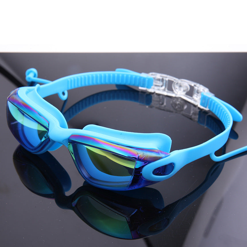 Premium Swim Goggles Set with Adjustable Headband and Protective Cap Kalsten