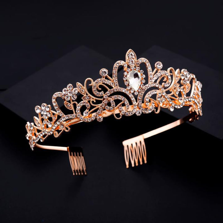 Ladies Sparkling Crystal Tiara with Filigree Design Kalsten