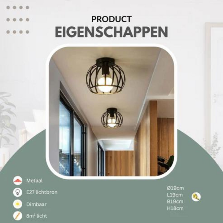 Trendy Industrial Ceiling Lamp with Open Design - ForgeLight | Kalsten