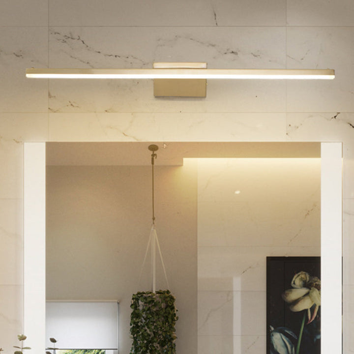 16"/21.5" W Metallic Streamlined Wall Lamp Simplicity LED Gold Vanity Sconce Light for Bathroom | Kalsten