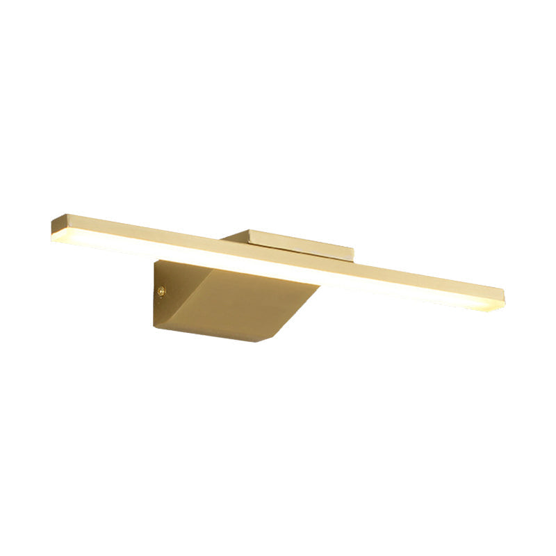 16"/21.5" W Metallic Streamlined Wall Lamp Simplicity LED Gold Vanity Sconce Light for Bathroom | Kalsten
