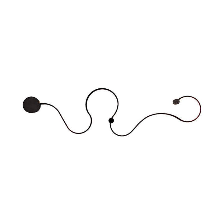 Metal Snake-Like Wall Sconce Lighting Simplicity 25.5"/50" W LED Wall Mount Lamp in Black, Warm/White Light | Kalsten