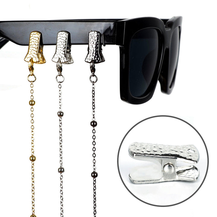 Metallic Crocodile-Clip Eyewear Chain Kalsten