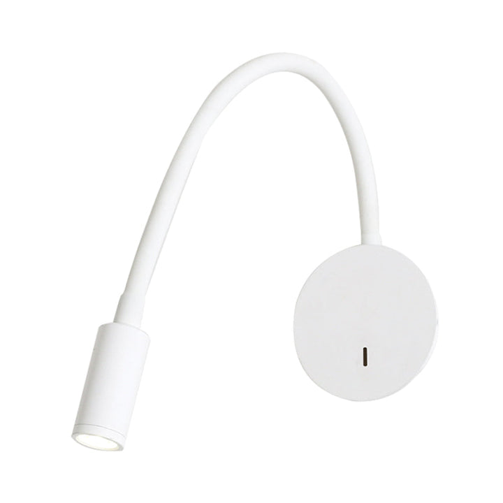 Adjustable Cylinder Reading Wall Light Contemporary Silicone and Metal LED Black/White Sconce Lamp | Kalsten