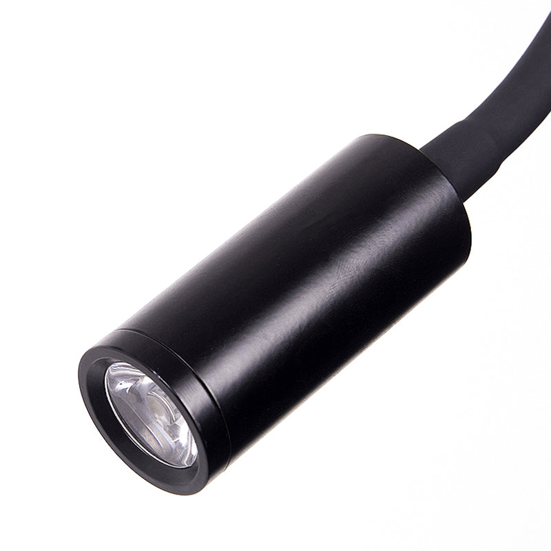 Adjustable Cylinder Reading Wall Light Contemporary Silicone and Metal LED Black/White Sconce Lamp | Kalsten