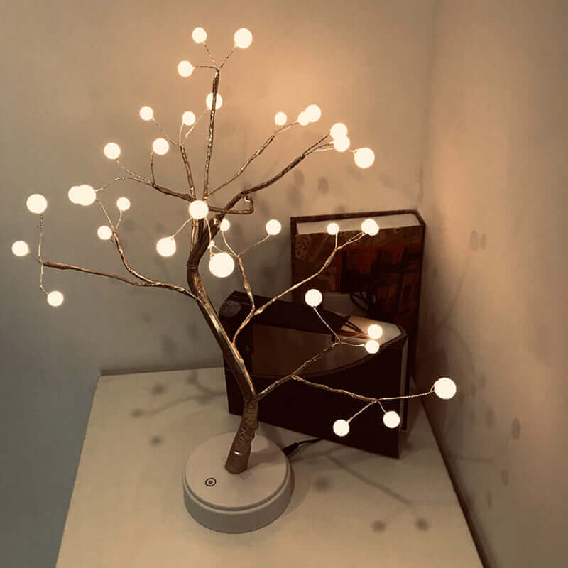 LED USB Fire Tree Light Copper Wire Table Lamps Night Light | Kalsten