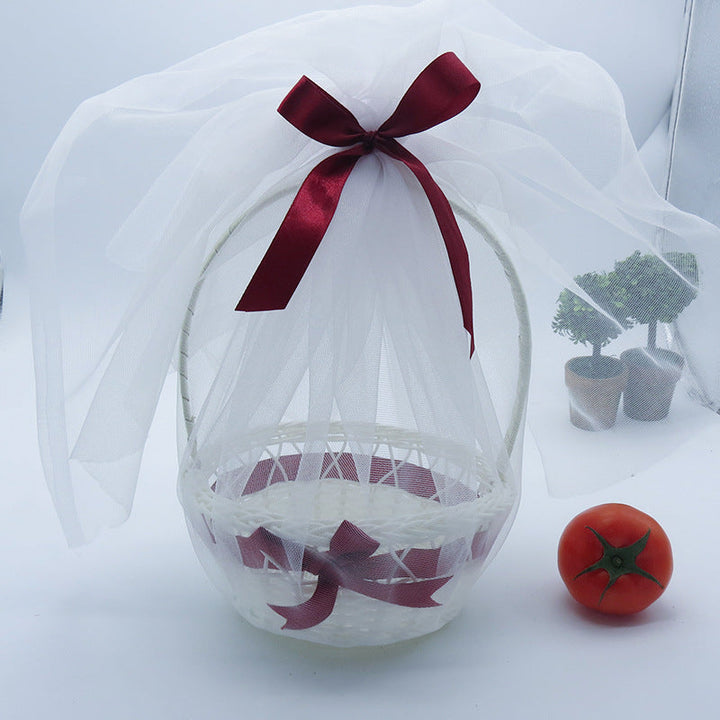 Ladies Wedding Basket with Satin Ribbon Kalsten