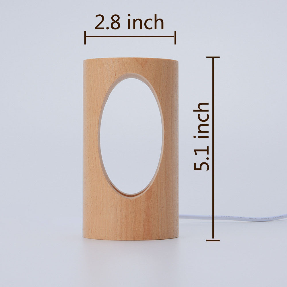 Japanese solid wood rectangular column LED night lamp USB table lamp | Kalsten
