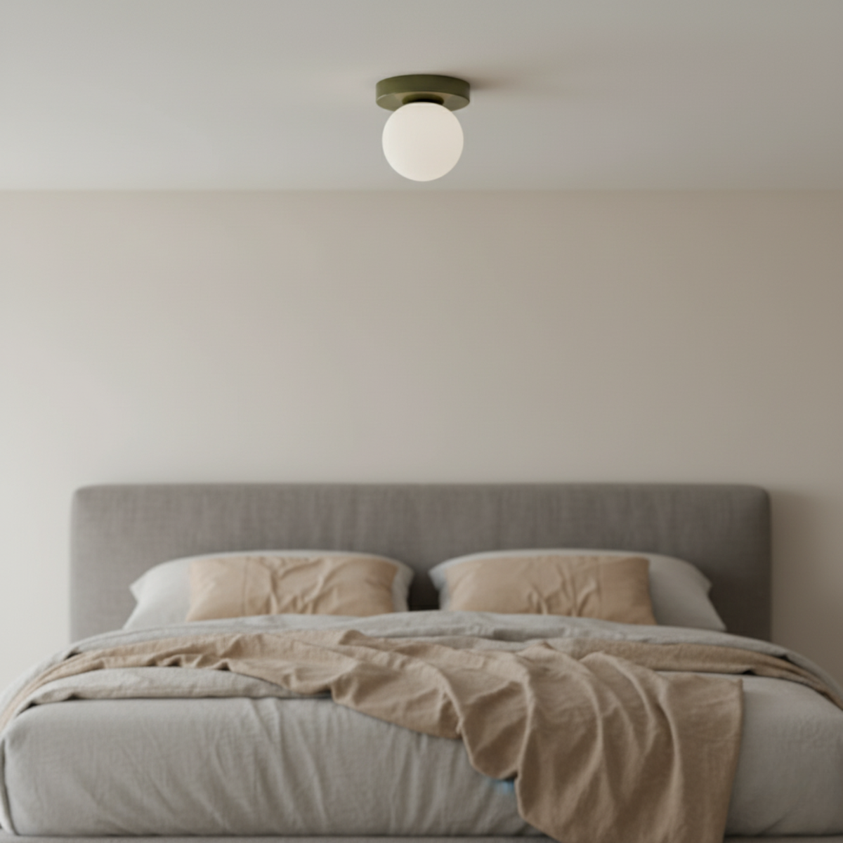 Round Frosted Glass Globe Ceiling Sconce