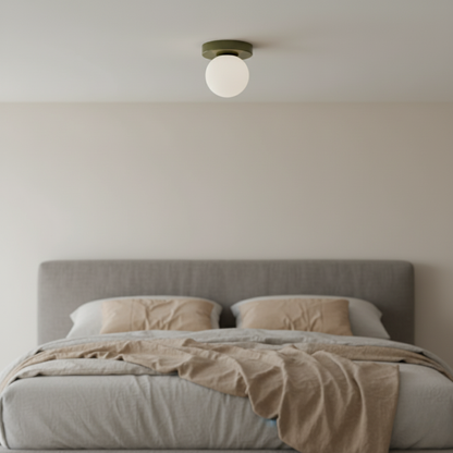 Round Frosted Glass Globe Ceiling Sconce