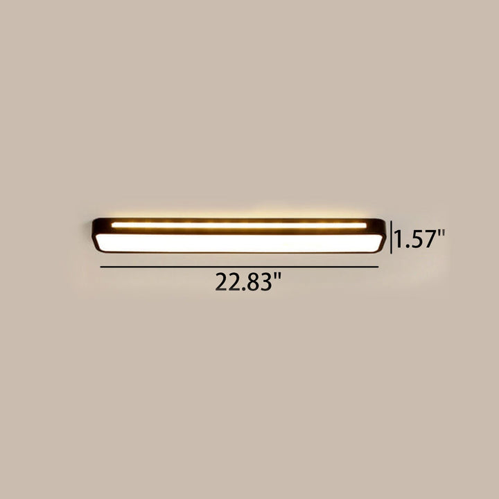 Ceiling Light Acrylic LED 18.8 in Flush Mount Black White Hallway Bedroom Modern Slim Lighting Fixture | Kalsten