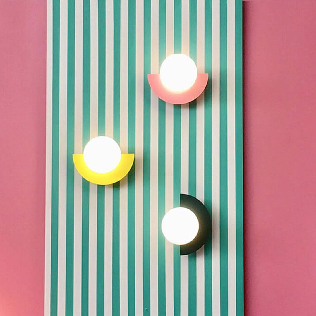Glass Globe Wall Light with Color Base Kalsten
