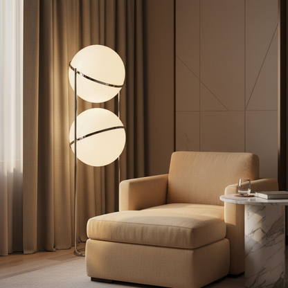 Orbis Chrome-Frame Floor Lamp