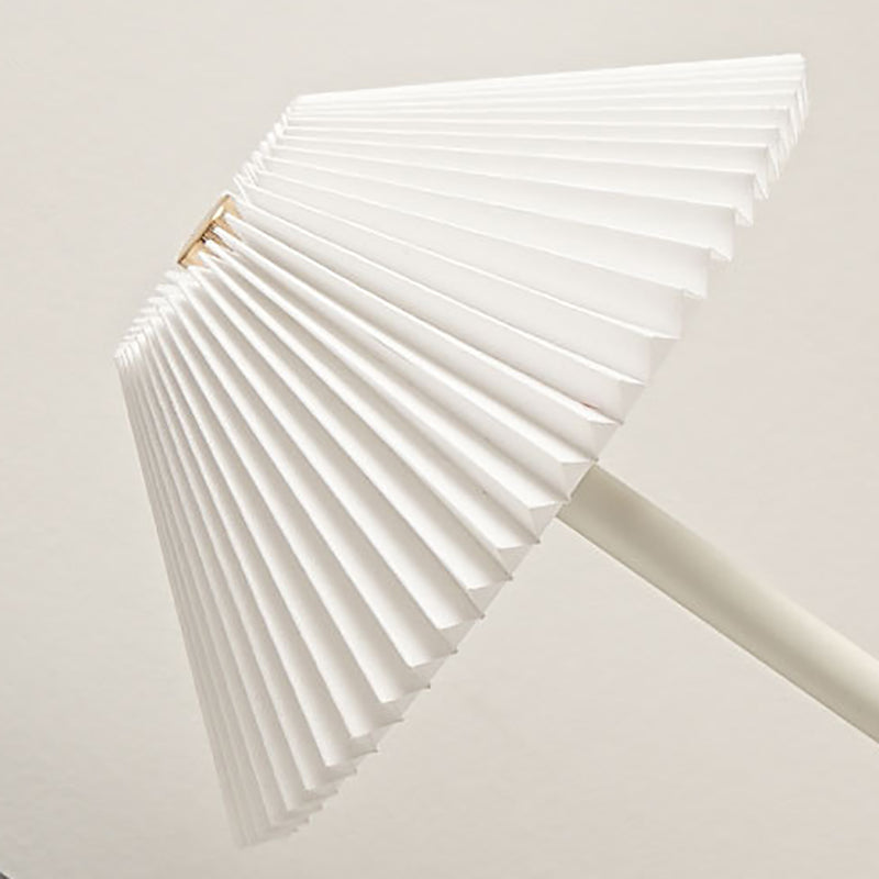 Contemporary Scandinavian rechargeable iron fabric cone pleated LED table lamp for bedside | Kalsten