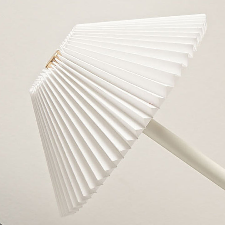 Contemporary Scandinavian rechargeable iron fabric cone pleated LED table lamp for bedside | Kalsten