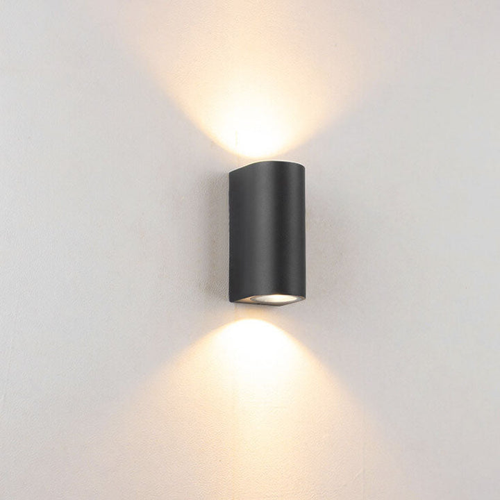 Modern Simple Outdoor Waterproof Aluminum Glass Cylinder 2-Light Wall Sconce Lamp | Kalsten