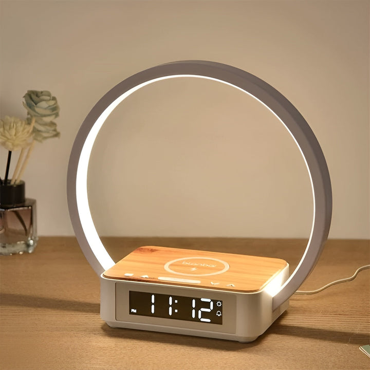 GlowMax 3-in-1 LED Table Lamp – Wireless Charger, Alarm Clock & Touch Control | Kalsten