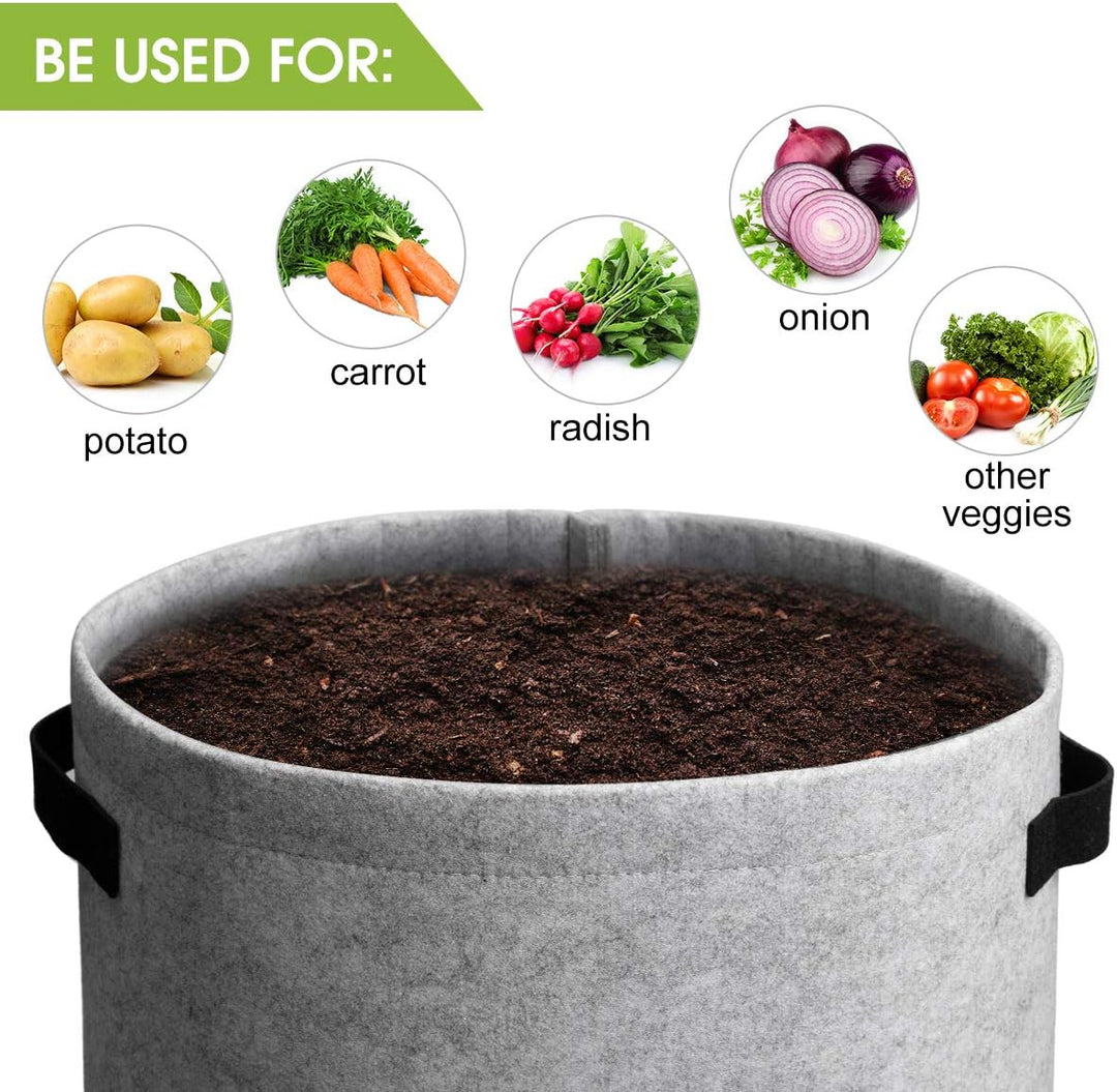 Kalsten | 5/7/10/15 Gallon Potato Planting Growing Thickened Nonwoven Plant Fabric Pot Nursery Bags for Home Gardening