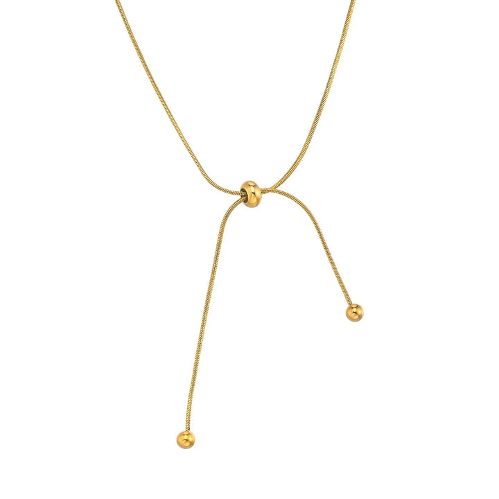 Kalsten | 18k Adjustable Tassel Snake Chain Necklace
