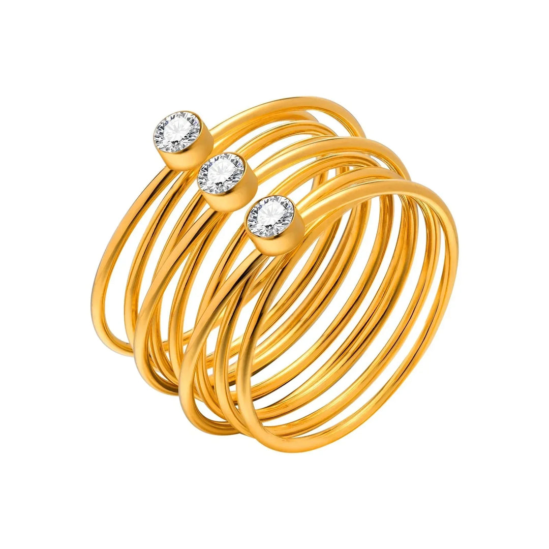 Kalsten | 18k Multi Layered Triple Diamond Rings