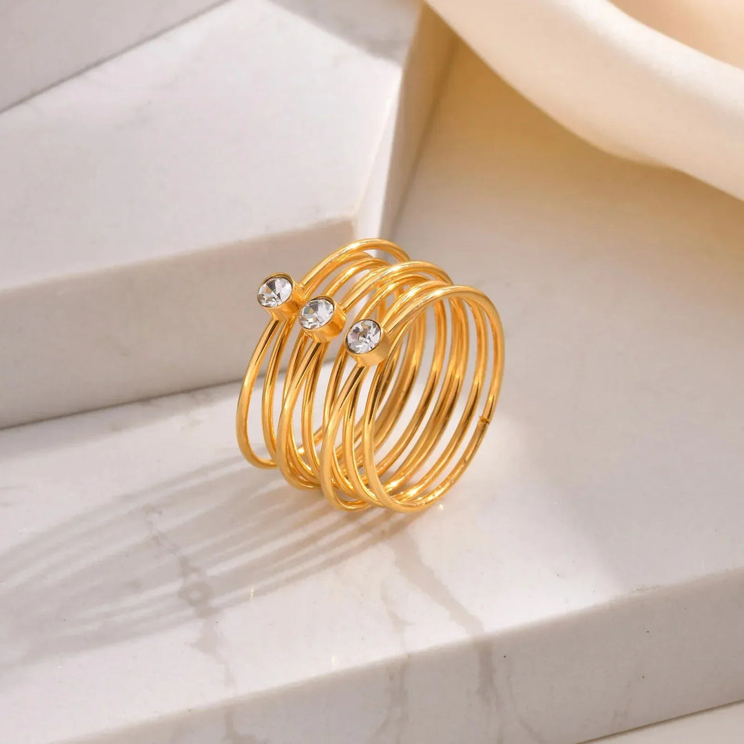 Kalsten | 18k Multi Layered Triple Diamond Rings