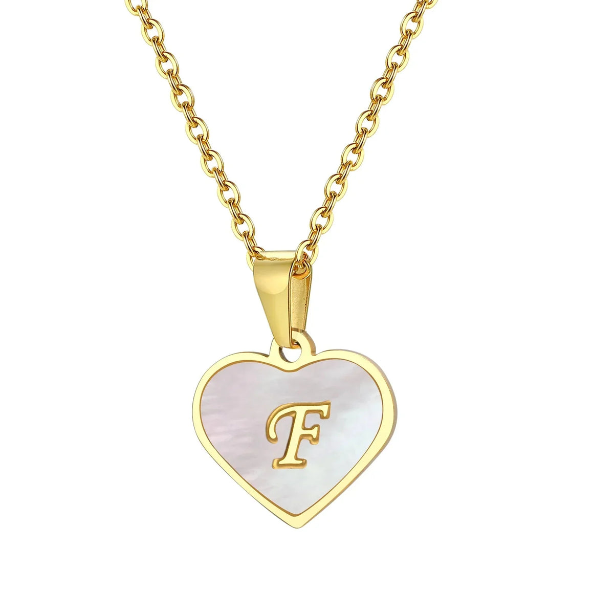 Skanto | 18k Pearl Heart Initial Necklace