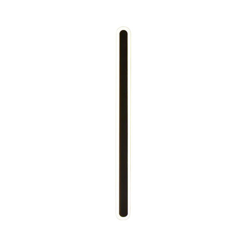 Elongated Bar Bedroom Flush Wall Sconce Acrylic 16"/23.5"/31.5" W LED Nordic Wall Lamp in Warm/White Light, Black/White | Kalsten