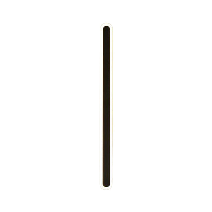 Elongated Bar Bedroom Flush Wall Sconce Acrylic 16"/23.5"/31.5" W LED Nordic Wall Lamp in Warm/White Light, Black/White | Kalsten