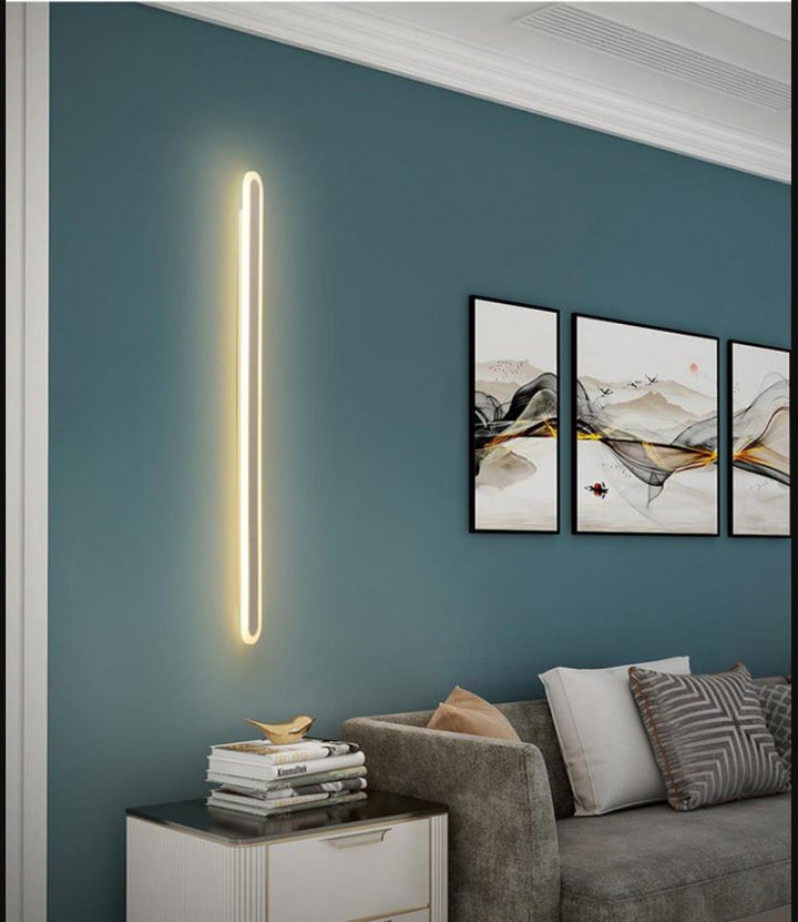 Elongated Bar Bedroom Flush Wall Sconce Acrylic 16"/23.5"/31.5" W LED Nordic Wall Lamp in Warm/White Light, Black/White | Kalsten