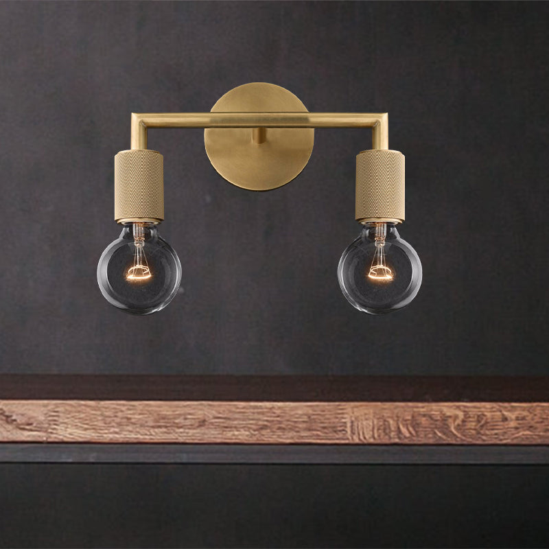 Brass Double Bulb Wall Lamp Kalsten