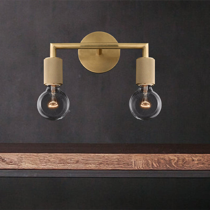 Brass Double Bulb Wall Lamp Kalsten