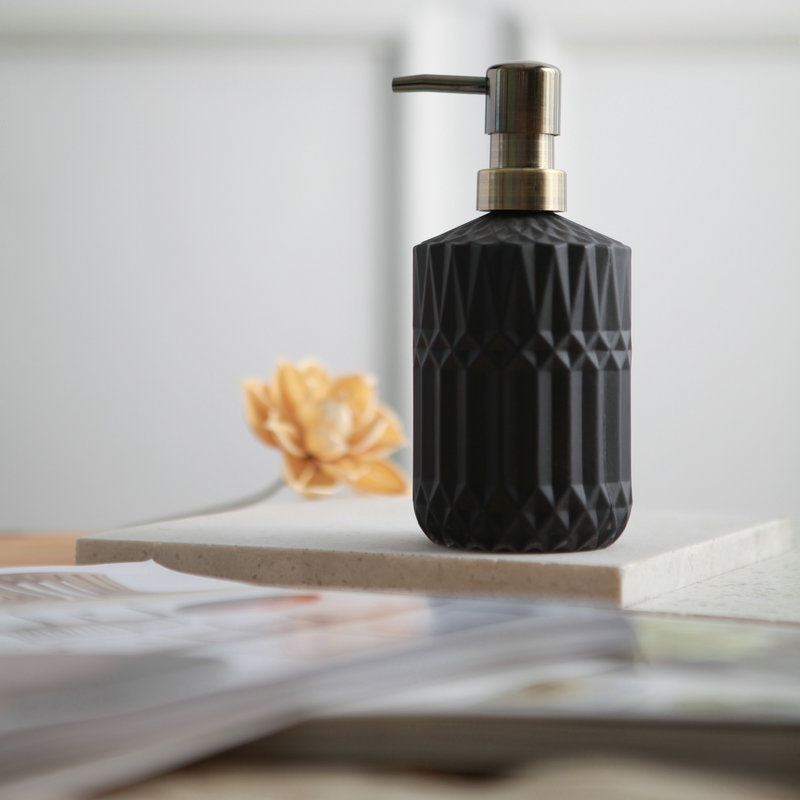 Kalsten | Diamond Pattern Glass Soap Dispenser