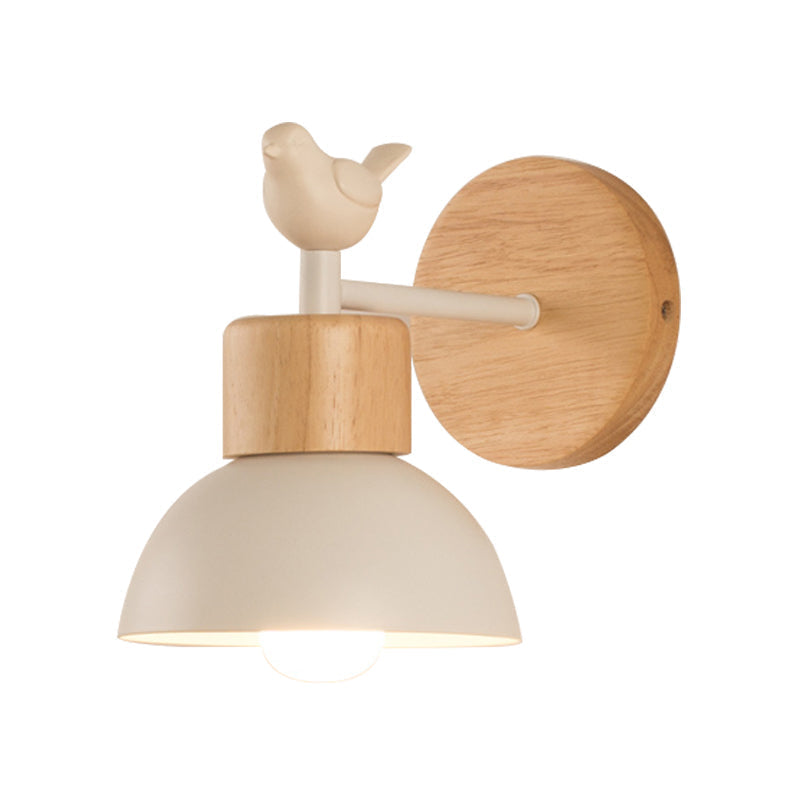 NordicDome - Metal and Wood Wall Lamp with Bird for the Children's Room | Kalsten