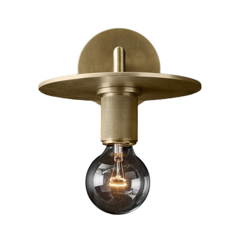 Bronze Armed Wall Sconce Light Postmodern Single Metal/Clear Glass Wall Lamp with/without Disc/Sphere/Cone Shade | Kalsten