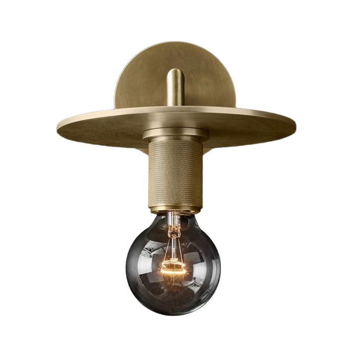 Bronze Armed Wall Sconce Light Postmodern Single Metal/Clear Glass Wall Lamp with/without Disc/Sphere/Cone Shade | Kalsten