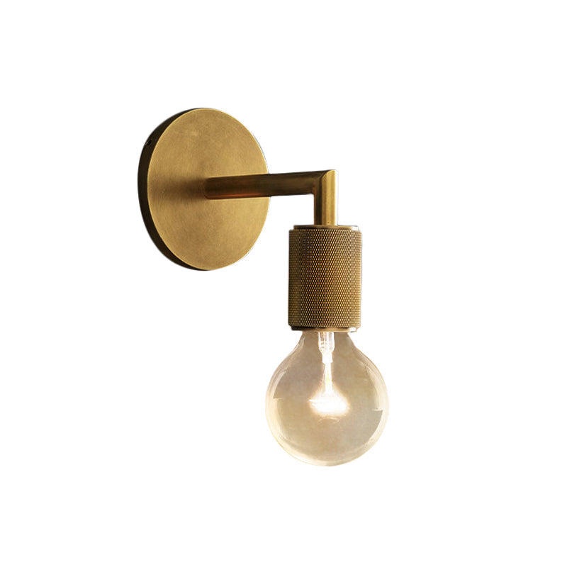 Bronze Armed Wall Sconce Light Postmodern Single Metal/Clear Glass Wall Lamp with/without Disc/Sphere/Cone Shade | Kalsten